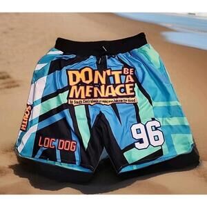 Headgear Classics " Don't Be A Menace"pool party shorts Size Large